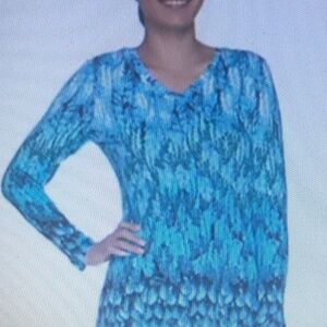 Studio by Denim & Co. Feather Print Long Sleeve Top